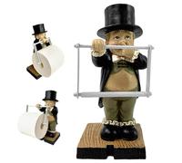 Funny Toilet Paper Holder - Cute Butler Statue with Unique Design, Creative and Stylish Bathroom Decor, Resin Tissue Dispenser for Home Decor (Large Size)
