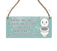 Funny Toilet Plaque - Keep It Clean Bathroom Sign - Cheeky Rustic Wall Decor for Home, Guest Washrooms, Airbnb & Pubs - Quirky Restroom Plaque (Large: 29 cm (H) × 13.5 cm (W))