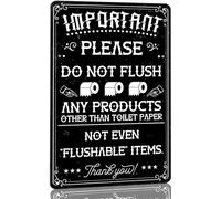 Funny Toilet Rules Metal Tin Sign Please Do Not Flush Any Products Other Than Toilet Paper Toilet Bathroom Rules Sign Vintage Home Office Restroom Bathroom Signs 12"×8"
