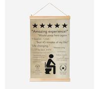 Funny Toilet Rules Scroll, Vintage Canvas Wall Art for Bathroom Decor, 20x30cm Humorous WC Sign with Wooden Hanging Rod & Hook, Modern Minimalist Restroom Plaque