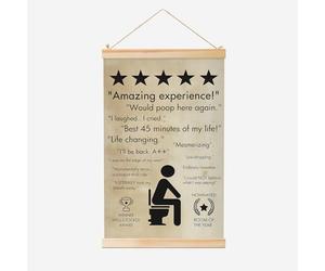 Funny Toilet Rules Scroll, Vintage Canvas Wall Art for Bathroom Decor, 20x30cm Humorous WC Sign with Wooden Hanging Rod & Hook, Modern Minimalist Restroom Plaque