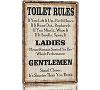 Funny Toilet Rules Warning Sign Metal Tin sign Retro Funy Bathroom Decor for Bar Cafe Pub Home 8x12 Inch