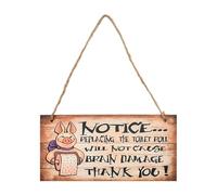 Funny Toilet Signs for Toilet Room Decor Toilet Rules Sign for Indoor Decorations Replacing the Toilet Roll Will Not Cause Brain Damage Wooden Toilet Sign for Bathroom Gift Toilet Warning Sign