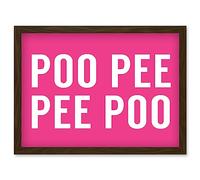 Funny Toilet Wall Art Poo Poo Pee Pee Bathroom Sign Decor Artwork Framed Wall Art Print A4