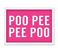 Funny Toilet Wall Art Poo Poo Pee Pee Bathroom Sign Decor Artwork Framed Wall Art Print A4