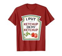 Funny Tomato DIY Halloween I Put Ketchup On My Ketchup T-Shirt, Men, Cranberry Red, Medium