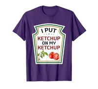 Funny Tomato DIY Halloween I Put Ketchup On My Ketchup T-Shirt, Men, Purple, Large