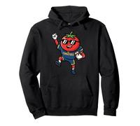 Funny Tomato Football Player Cute Cartoon Game Day Pullover Hoodie