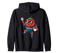 Funny Tomato Football Player Cute Cartoon Game Day Zip Hoodie