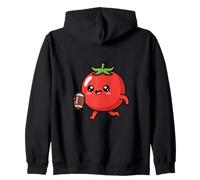 Funny Tomato Football Player Cute Cartoon Game Day Zip Hoodie