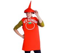 Funny Tomato Sauce Costume | Cosplay Clothes Party Accessories, Funny Mustard Costume: For Themed Parties, Halloween Performs Its Function, Staging, Carnival, V