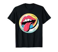 FUNNY TONGUE STICKING OUT OF MOUTH LIPS RETRO T-Shirt