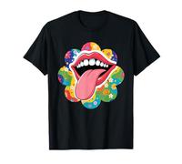FUNNY TONGUE STICKING OUT OF MOUTH LIPS RETRO T-Shirt