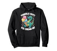 Funny Tonsil Surgery Recovery Ice Cream Dinosaur Gifts Kids Pullover Hoodie