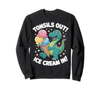 Funny Tonsil Surgery Recovery Ice Cream Dinosaur Gifts Kids Sweatshirt