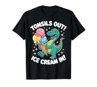 Funny Tonsil Surgery Recovery Ice Cream Dinosaur Gifts Kids T-Shirt