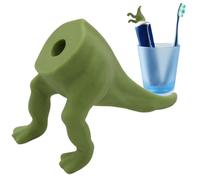 Funny Toothpaste Caps - Pooping Dinosaur Butt Toothpaste Topper, Food-Grade Silicone Squeezer Dispenser | Self-Closing Caps for Kids, Adults, Family, and Friends, Fun Bathroom Accessory