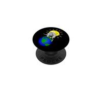 Funny Total Solar Eclipse - Space Photobomb PopSockets Adhesive PopGrip