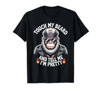 Funny Touch My Beard and Tell Me I'm Pretty Monkey T-Shirt