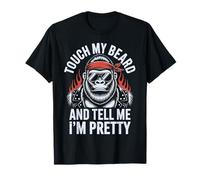 Funny Touch My Beard and Tell Me I'm Pretty Retro Monkey T-Shirt