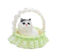 Funny Toy Cat Doll in Lace - Adorable Mini with Meowing Sounds - Cuddly Toy for Kids and Perfect for Boys and Girls (Green, One Size)