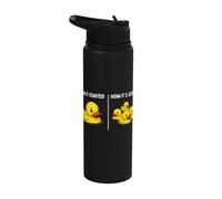 Funny Toy Rubber Duck How it Started How It's Going Kids Stainless Steel Insulated Water Bottle