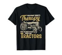 Funny Tractor Farmer Therapy Vintage Farm Tractor Men Women T-Shirt