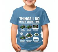 Funny Tractor Passion T-Shirt for Men Women & Kids Humorous Design for Farming Cotton Tee for Casual Outings #T490 Light Blue 12-14 Years