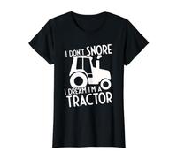 Funny Tractor Quote - I Don't Snore I Dream I'm a Tractor Value Graphic T-Shirt, Women, Black, L