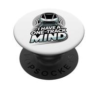 Funny Train Lover Railfan I Have A One Track Mind Monorail PopSockets Adhesive PopGrip