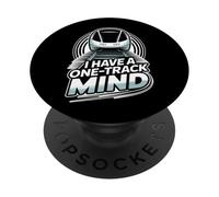 Funny Train Lover Railfan I Have A One Track Mind Monorail PopSockets Adhesive PopGrip