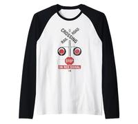 Funny Train Lover Railroad Crossing with Lights Road Sign Raglan Baseball Tee