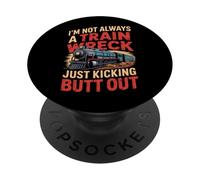 Funny Train Wreck Saying Vintage Locomotive Sarcastic PopSockets Adhesive PopGrip