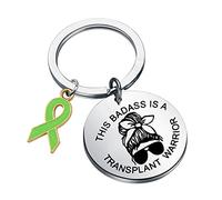 Funny Transplant Gift This Badass is A Transplant Warrior Keychain for Heart Liver Transplant Fighter, This Badass, S