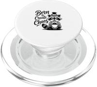 Funny Trash Panda Raccoon Meme Born to Create Chaos PopSockets PopGrip for MagSafe