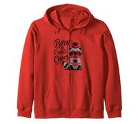 Funny Trash Panda Raccoon Meme Born to Create Chaos Zip Hoodie