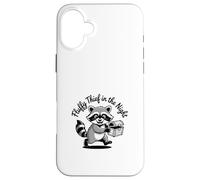 Funny Trash Panda Raccoon Meme Fluffy Thief in the Night Case for iPhone 16 Plus