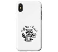 Funny Trash Panda Raccoon Meme Fluffy Thief in the Night Case for iPhone X/XS
