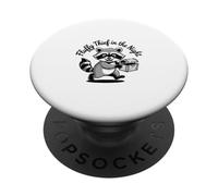Funny Trash Panda Raccoon Meme Fluffy Thief in the Night PopSockets Adhesive PopGrip