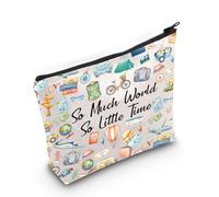 Funny Travel Gifts Travel Quotes Cosmetic Bag So Much World So Little Time Makeup Bag World Traveler Gifts