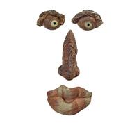 Funny Tree Face Resin Ornament Garden Decor Aents, Halloween Prank Props for Bark, Spooky Outdoor Decorations for Tree Faces,P1 (P2)