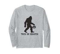Funny Trick or Squatch Bigfoot Halloween Costume Pumpkin Long Sleeve T-Shirt