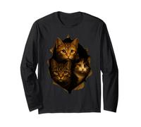 Funny Trio of Curious Kittens Cat Lovers Cat Owner for Kids Long Sleeve T-Shirt