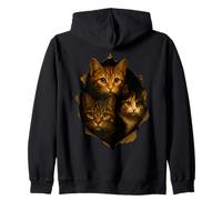 Funny Trio of Curious Kittens Cat Lovers Cat Owner for Kids Zip Hoodie
