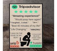 Funny Trip Advisor Toilet review Metal wall sign. 20 x 15cm