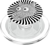 Funny Trippy Wolf Hypnotic Optical Illusion Surreal Dog Art PopSockets PopGrip for MagSafe