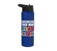 Funny Trivia Host Excercise Your Mind Trivia Game Night Stainless Steel Insulated Water Bottle