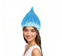 Funny Troll Wig Hat Adult Colorful Elf Fairy Clown Comic Cosplay Flame Fire Wig Pointy Synthetic Hair Cap Festival Christmas Party Halloween Costume Accessories (Blue)
