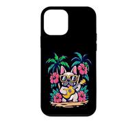 Funny Tropical French Bulldog Ukulele Beach Case for iPhone 12 mini
