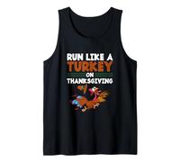 Funny Trot Race Running Run Like A Turkey On Thanksgiving Tank Top